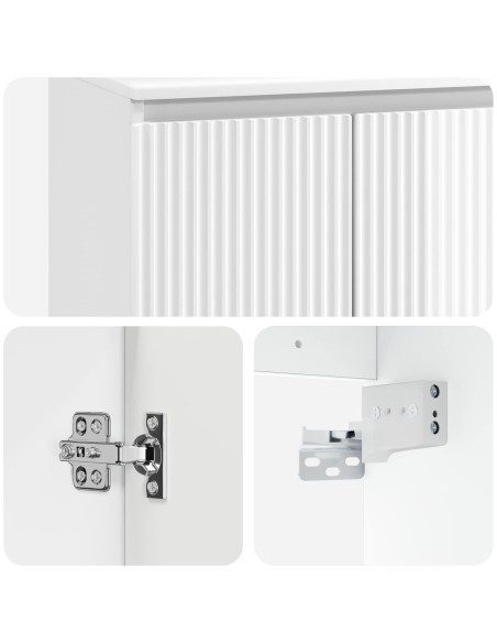 Mobile Lavabo da Parete Bianco Lucido 49,5 x 44,5 x 65 cm