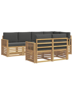 Set di divani da esterno 7 pcs Bianco e Antracite 2