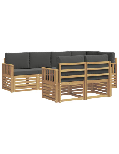 Set di divani da esterno 7 pcs Bianco e Antracite