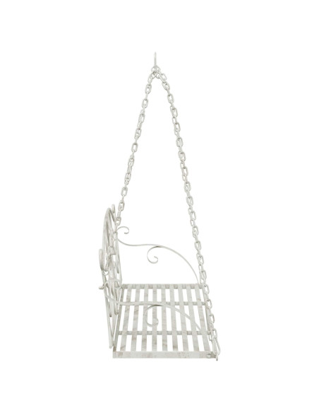 Panchina a Dondolo Acciaio 110 x 52,5 x 47 cm Bianco Antico