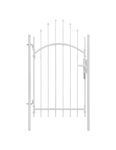 Cancello da giardino Woerden in acciaio 1x2,45 m Bianco 2