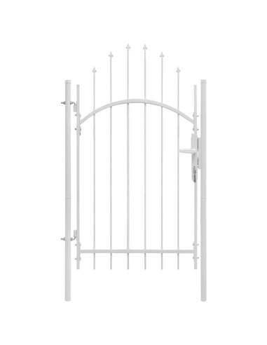 Cancello da giardino Woerden in acciaio 1x2,45 m Bianco