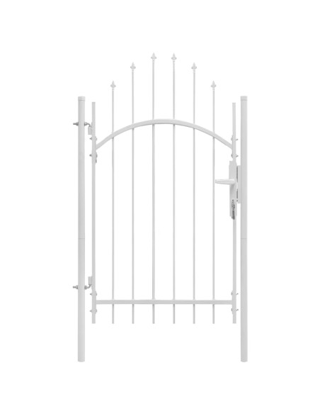 Cancello da giardino Woerden in acciaio 1x2,45 m Bianco