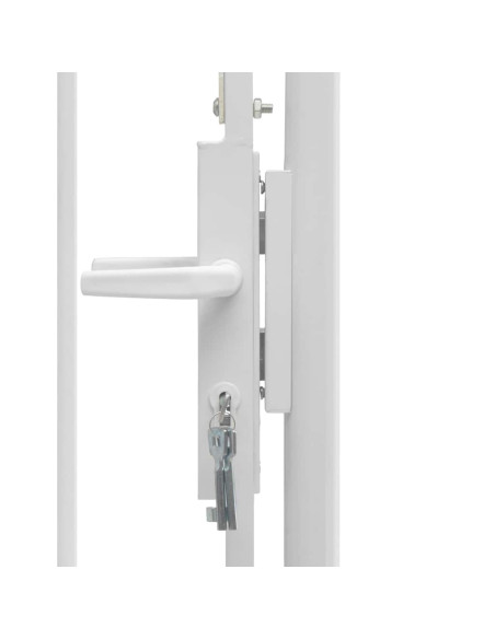 Cancello da giardino Woerden in acciaio 1x2,45 m Bianco