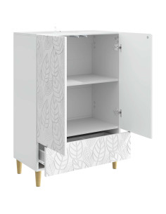 Credenza Bianco Lucido 66 x 34,5 x 95 cm Legno ingegnerizzato 2