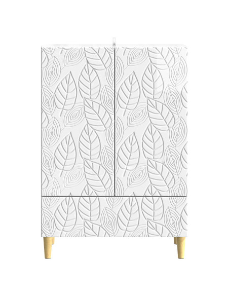 Credenza Bianco Lucido 66 x 34,5 x 95 cm Legno ingegnerizzato