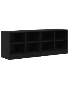 Armadietto per letto 2 pcs Rovere Nero 66 x 33 x 48 cm