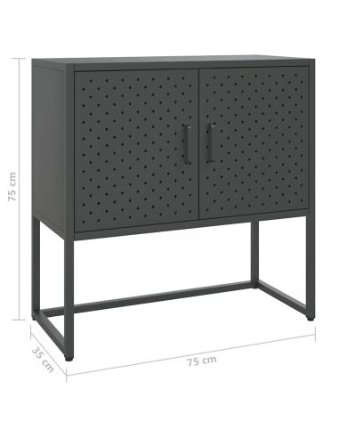 Credenza Antracite 75x35x75 cm in Acciaio