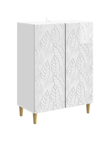 Credenza Bianco Lucido 66 x 34,5 x 90 cm Legno ingegnerizzato