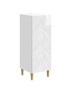 Credenza Bianco Lucido 33 x 34,5 x 90 cm Legno ingegnerizzato