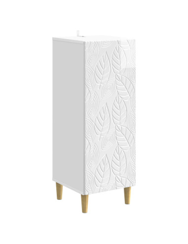 Credenza Bianco Lucido 33 x 34,5 x 90 cm Legno ingegnerizzato