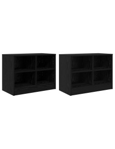 Armadietto per letto 2 pcs Rovere Nero 66 x 33 x 48 cm 2