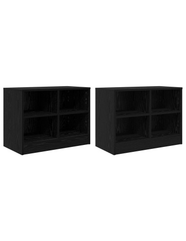 Armadietto per letto 2 pcs Rovere Nero 66 x 33 x 48 cm