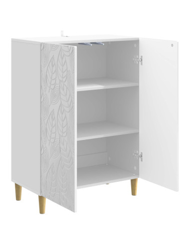 Credenza Bianco Lucido 66 x 34,5 x 90 cm Legno ingegnerizzato