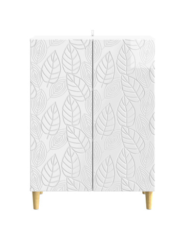 Credenza Bianco Lucido 66 x 34,5 x 90 cm Legno ingegnerizzato