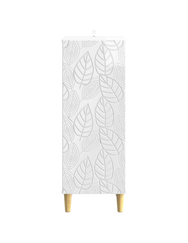 Credenza Bianco Lucido 33 x 34,5 x 90 cm Legno ingegnerizzato