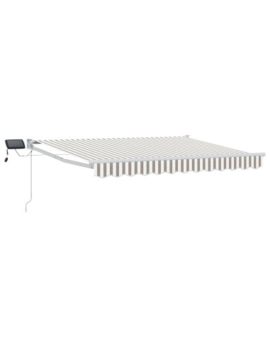 Tenda retrattile manuale con LED Grigio chiaro e bianco
