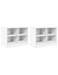 Armadietto per letto 2 pcs Bianco 66 x 33 x 48 cm 2