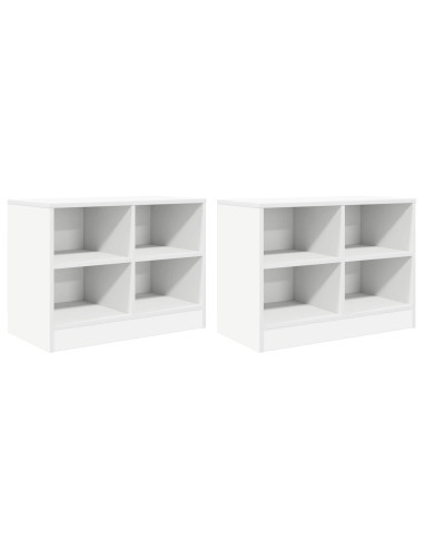 Armadietto per letto 2 pcs Bianco 66 x 33 x 48 cm