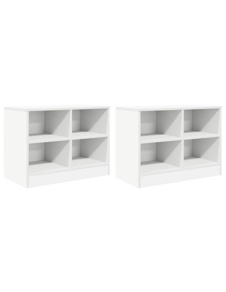 Armadietto per letto 2 pcs Bianco 66 x 33 x 48 cm