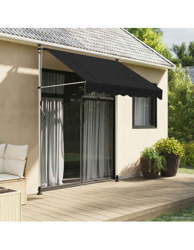 Tenda retrattile manuale Nero 200 cm