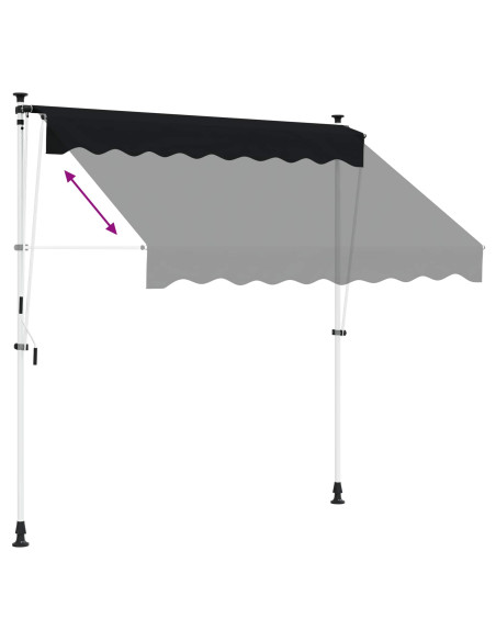 Tenda retrattile manuale Nero 150 cm