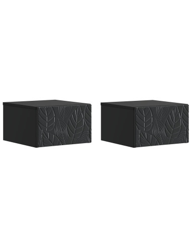 Tavolino da Parete Laterale 2 pcs Nero 34,5 x 33 x 20 cm