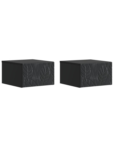 Tavolino da Parete Laterale 2 pcs Nero 34,5 x 33 x 20 cm