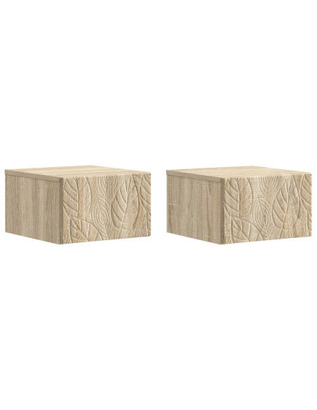 Tavolino da Parete Laterale 2 pcs Rovere Sonoma