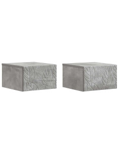Tavolino da Parete Laterale 2 pcs Grigio Cemento