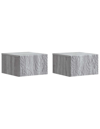 Tavolino da Parete Laterale 2 pcs Sonoma grigio