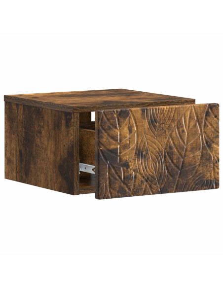 Tavolino da Parete Laterale Rovere Fumo 34,5 x 33 x 20 cm