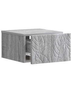 Tavolino da Parete Laterale Sonoma grigio 34,5 x 33 x 20 cm 2