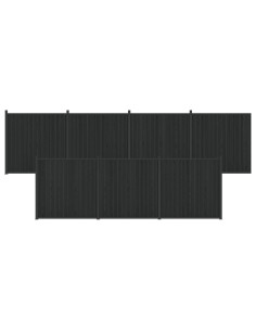 Pannello di Recinzione 7 pcs WPC e Alluminio Nero