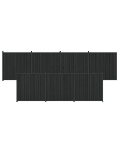 Pannello di Recinzione 7 pcs WPC e Alluminio Nero