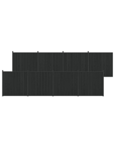 Pannello di Recinzione 8 pcs WPC e Alluminio Nero
