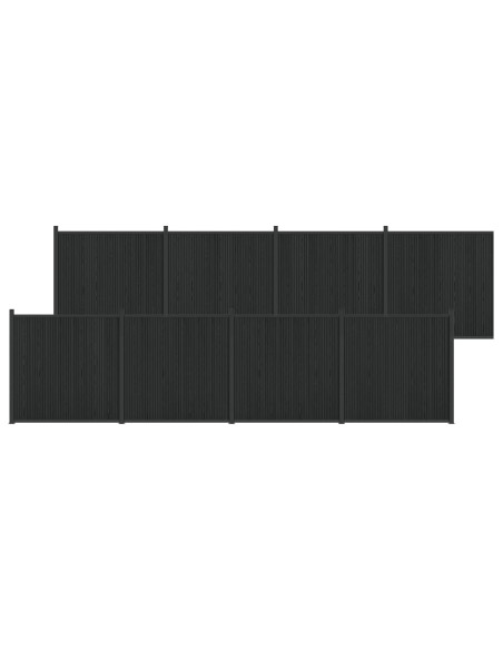 Pannello di Recinzione 8 pcs WPC e Alluminio Nero