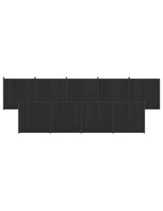 Pannello di Recinzione 9 pcs WPC e Alluminio Nero