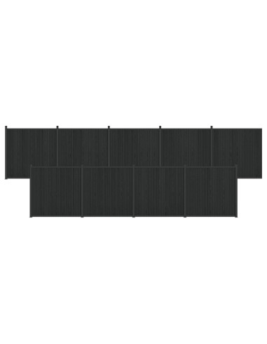 Pannello di Recinzione 9 pcs WPC e Alluminio Nero