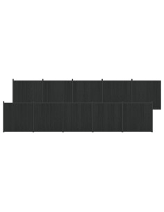 Pannello di Recinzione 10 pcs WPC e Alluminio Nero
