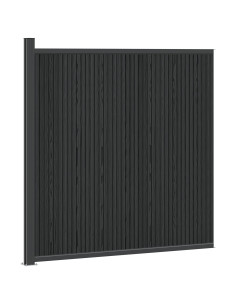 Pannello di Recinzione WPC e Alluminio Nero