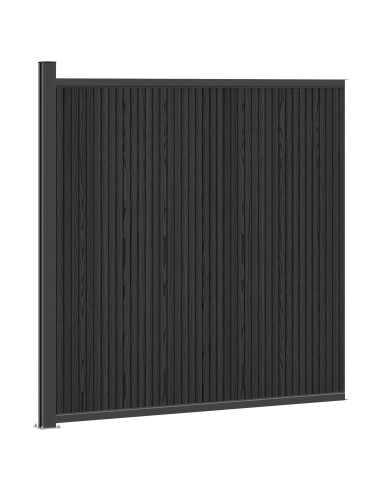 Pannello di Recinzione WPC e Alluminio Nero