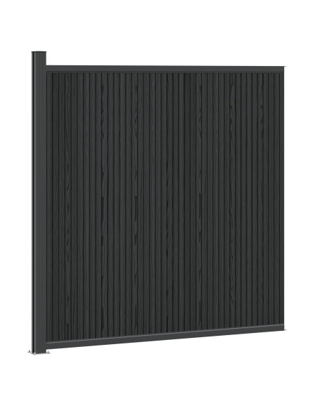 Pannello di Recinzione WPC e Alluminio Nero