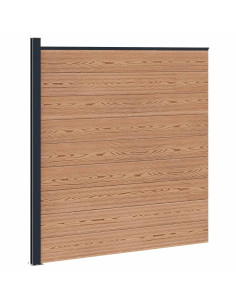 Pannello di Recinzione WPC e Alluminio Marrone