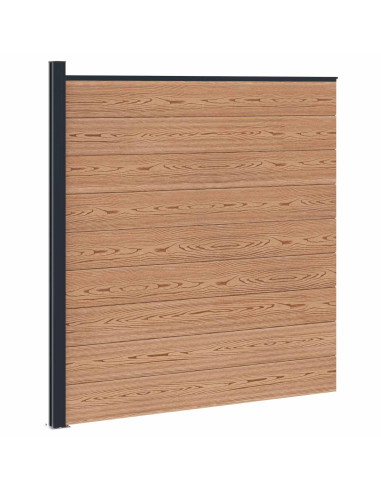 Pannello di Recinzione WPC e Alluminio Marrone
