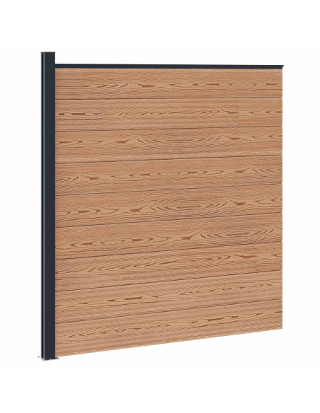 Pannello di Recinzione WPC e Alluminio Marrone
