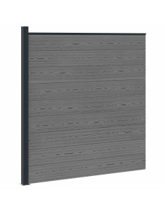 Pannello di Recinzione WPC e Alluminio Grigio