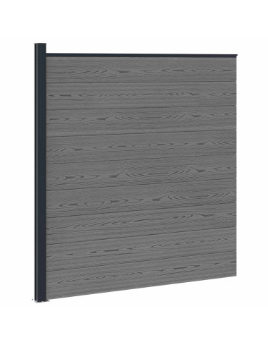 Pannello di Recinzione WPC e Alluminio Grigio