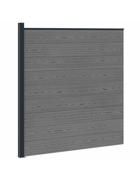 Pannello di Recinzione WPC e Alluminio Grigio
