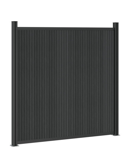 Pannello di Recinzione 6 pcs WPC e Alluminio Nero